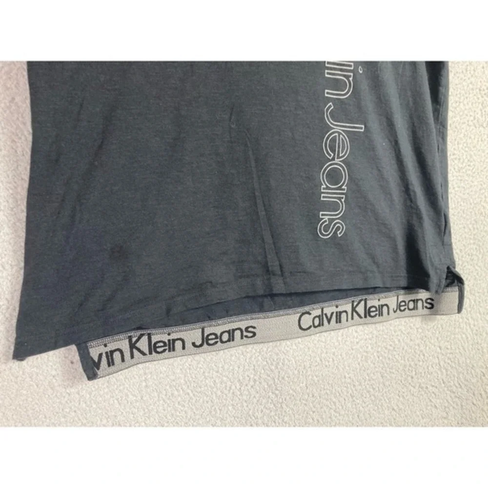 Gray Cotton Polo Shirt Calvin Klein Jeans Men XL Casual Streetwear Classic Fit‎